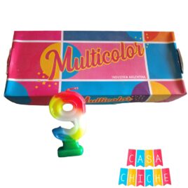 Velas Numeros Multicolor c/base x10