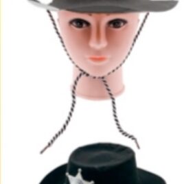 SOMBRERO SHERIFF NEGRO ESTRELLA