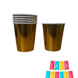 VASOS PAPEL METAL DOR X 6