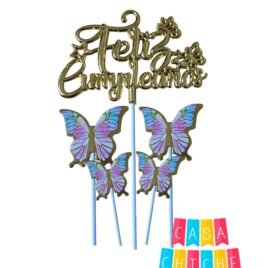 TOPPER FELIZ CUMPLE MARIPOSA