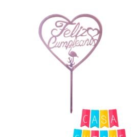 TOPPER FELIZ CUMPLE CORAZON