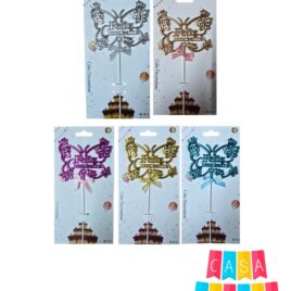 TOPPER FELIZ CUMPLE MARIPOSA