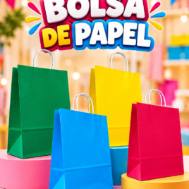 BOLSAS COLOR MANIJA PAPEL 22X30